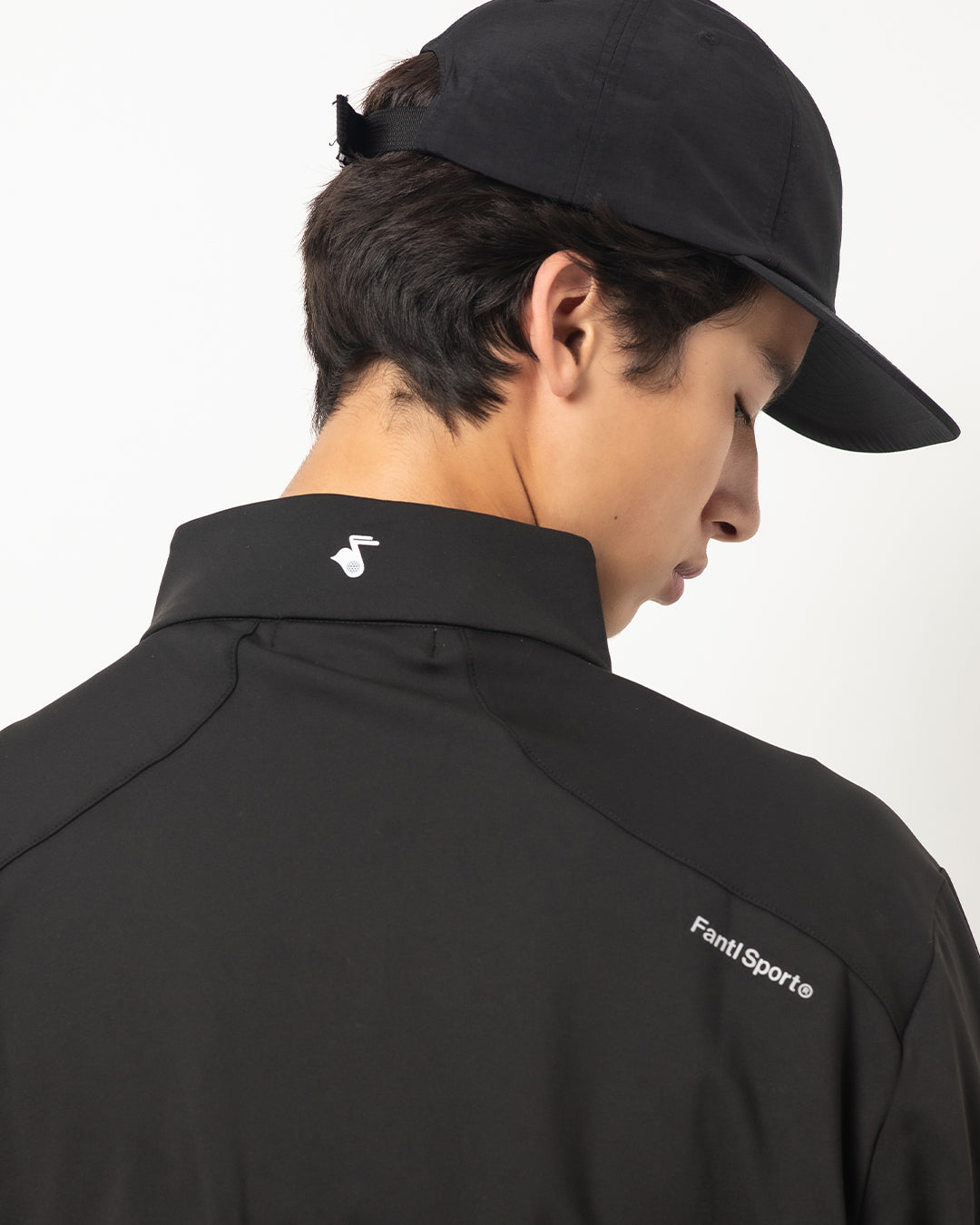 Cozy QuarterZip in Black — detail