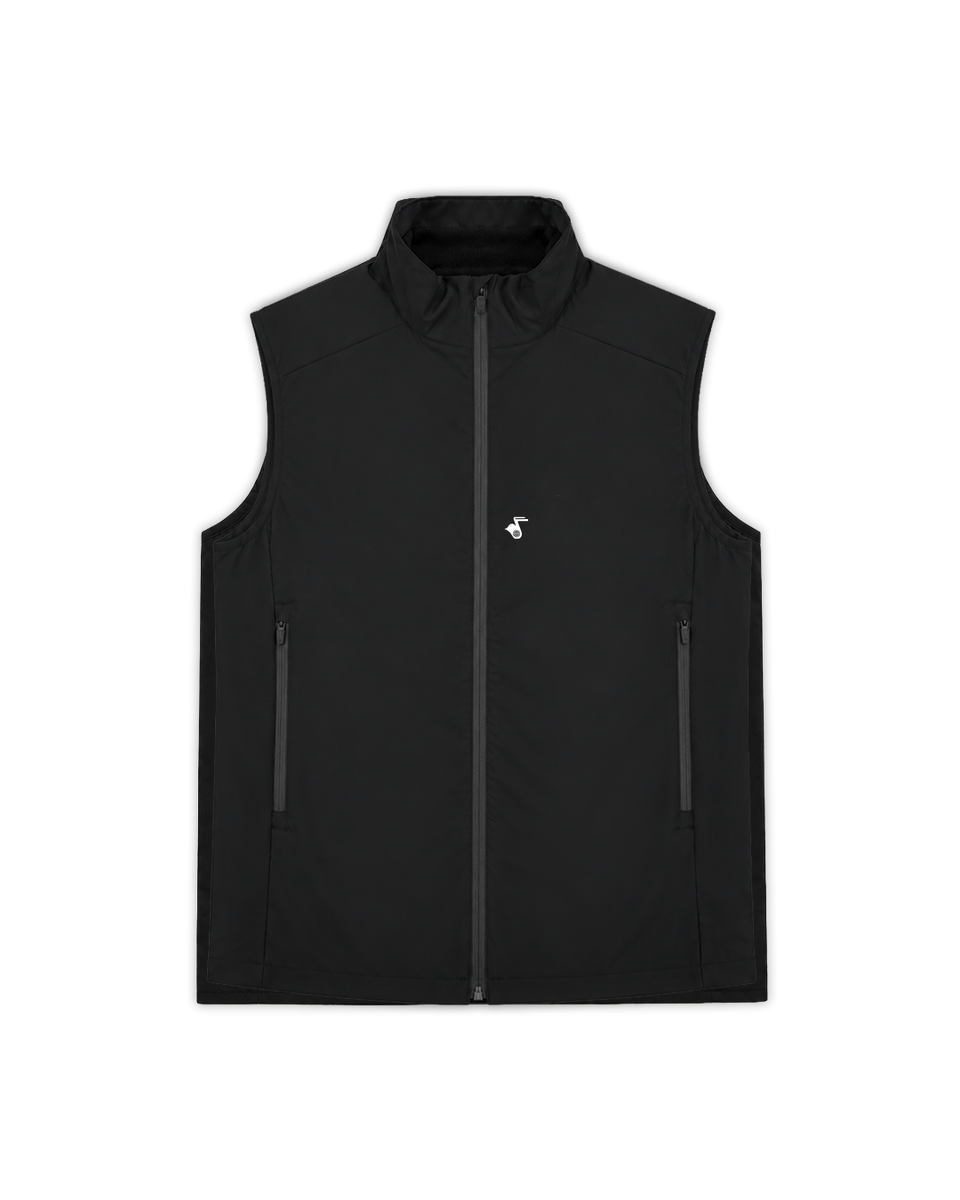 FOLL フォル olmetex puff vest オルメテックスパフベスト FlowShield Vest Black | Waterproof Fleece-Lined Golf Gilet – Fantl