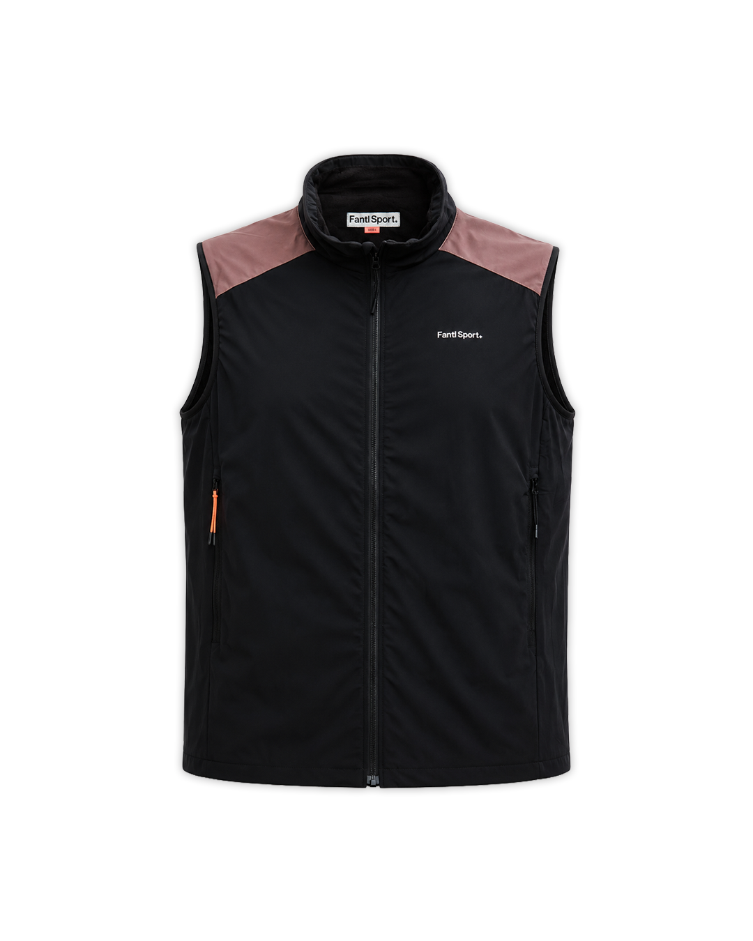 Wilton Vest Black/Brown — Flat Front
