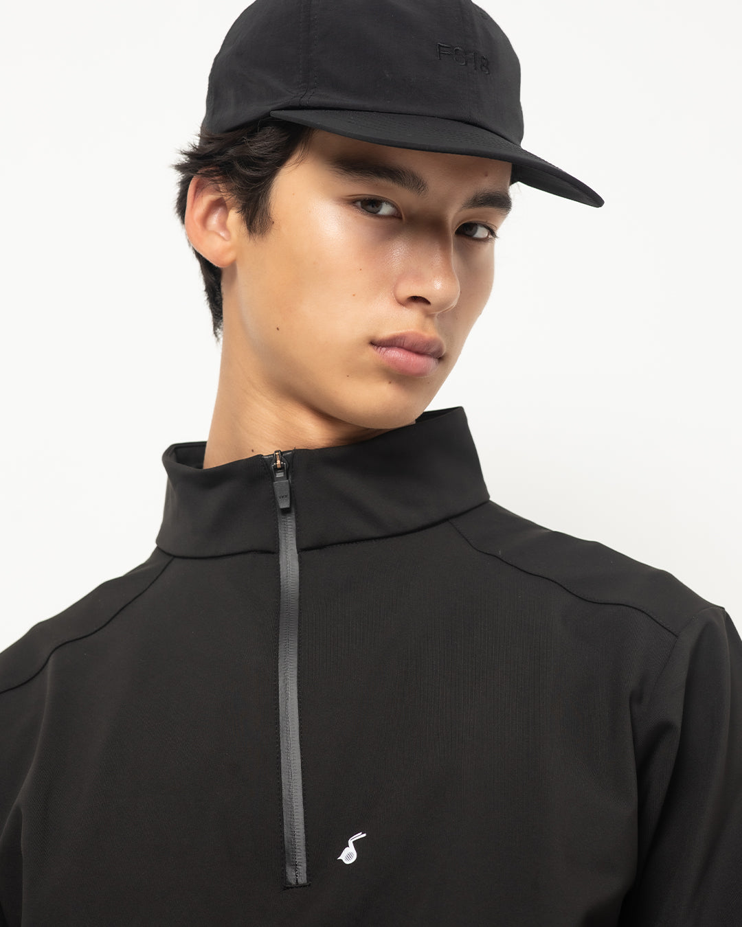 Cozy QuarterZip in Black — detail