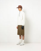 Cozy QuarterZip in Cream — three-quarter view