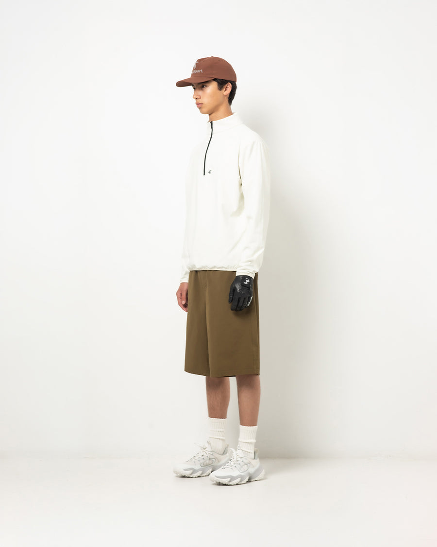 Cozy QuarterZip in Cream — three-quarter view