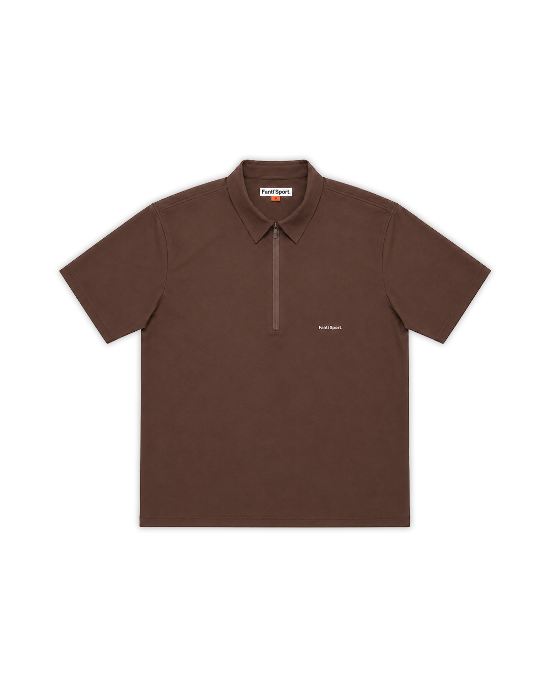 Hybrid Half Zip Brown — Flat Front