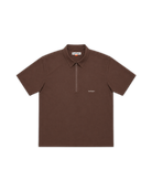 Hybrid Half Zip Brown — Flat Front